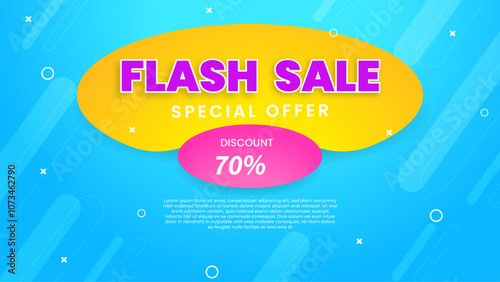 Vibrant Flash Sale Background Advertisement With 70 percent Discount Offer