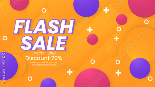 Vibrant Flash Sale Advertisement with 70 Percent Discount photo