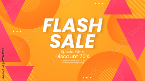 Bright Flash Sale Background With 70 Percent Discount Offer Advertisement