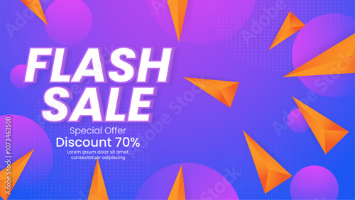 Vibrant Flash Sale Background Advertisement With 70 percent Discount Offer