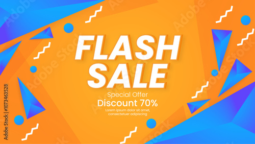 Vibrant Flash Sale Background Advertisement With 70 percent Discount Offer
