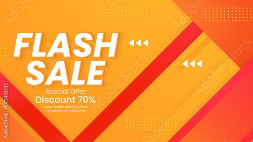 Colorful Flash Sale Banner With 70 percent Discount Offer. Eye-catching colors and bold typography make it ideal for marketing campaigns and advertising promotions