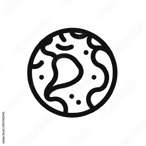 Abstract illustration of a planet in black and white on a minimalist background copy space
