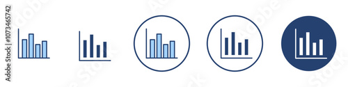 Chart histogram icon Thin line art isolated