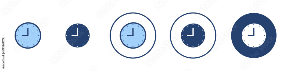 Clock nine icon Thin line art isolated Clock nine icon Thin line art isolated