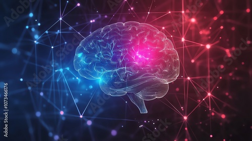 Abstract brain with colorful connections