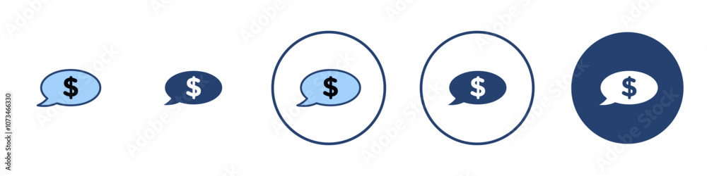 Comment dollar icon Thin line art isolated Comment dollar icon Thin line art isolated
