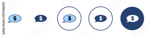 Comment dollar icon Thin line art isolated