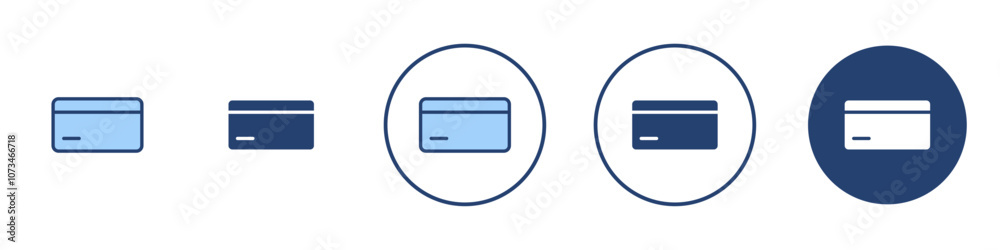 Credit card icon Thin line art isolated
