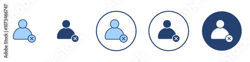 Delete user icon Thin line art isolated