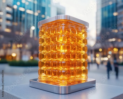 Artisan Honeycomb with Pure Honey, Sunlit, Natural, Fresh, Golden Texture, Perfect for Breakfast, Snacks, and Gifts