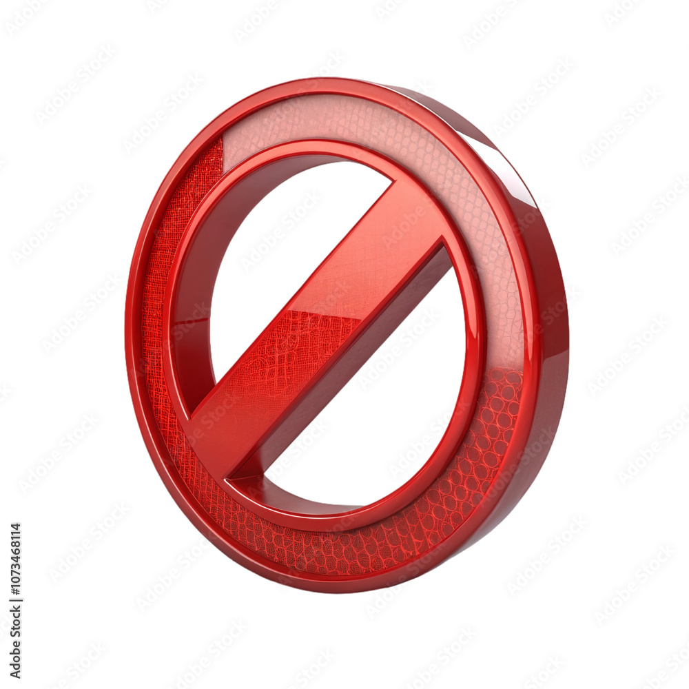 3D Red Prohibition Sign 'No Entry' Isolated on Transparent Background 3D Red Prohibition Sign 'No Entry' Isolated on Transparent Background
