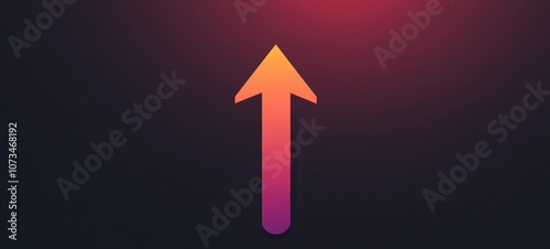 A simple design featuring a lone upward-pointing arrow, representing business growth and success