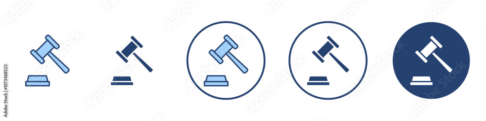 Gavel icon Thin line art isolated Gavel icon Thin line art isolated