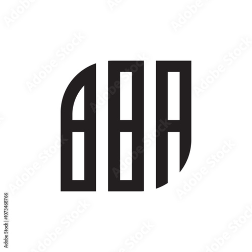 BBA letter logo design with white background in illustrator, vector logo modern alphabet font