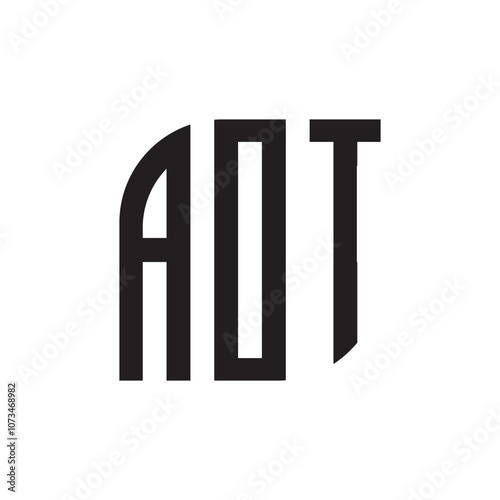 AOT letter logo design with white background in illustrator, vector logo modern alphabet font photo