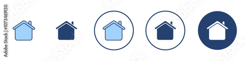 House icon Thin line art isolated