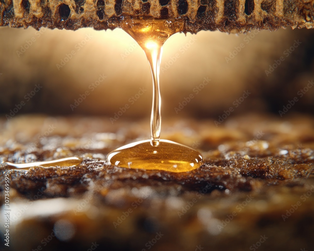 Golden Honey Dripping From Comb, Fresh Nectar Harvest, Beekeeping, Pure, Rustic Texture, Honeycomb, Honeybee, Raw Honey, Natural Sweetness, Golden Nectar, Beekeeping Harvest, Honeycomb Texture