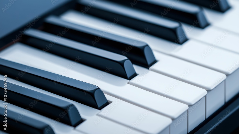 A close up of a black and white piano keyboard A close up of a black and white piano keyboard