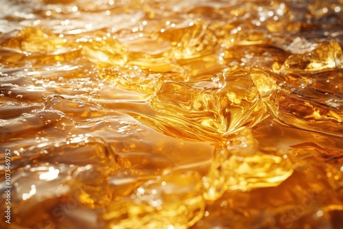 Obraz na płótnie Golden Honey Flowing in Sunlight A Close-Up View of Pure, Natural Honey Texture with Rich, Viscous Consistency, Organic, Raw, Unfiltered, Sweetness, Golden Harvest, Honeycomb, Beekeeping, Honeycomb w salonie