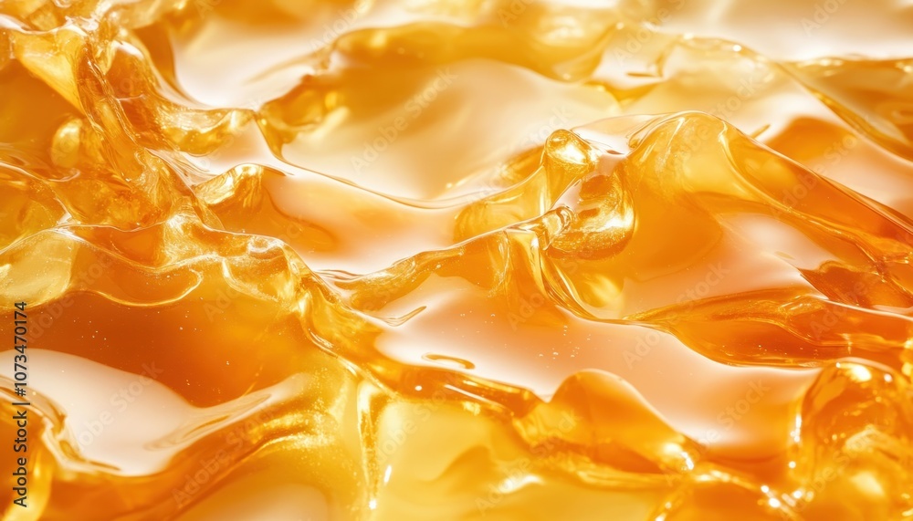 Golden Honeycomb Texture Closeup, Pure, Natural Honey from the Beehive, Beekeeping Harvest, Rich, Viscous Texture, Delicious Honeycomb