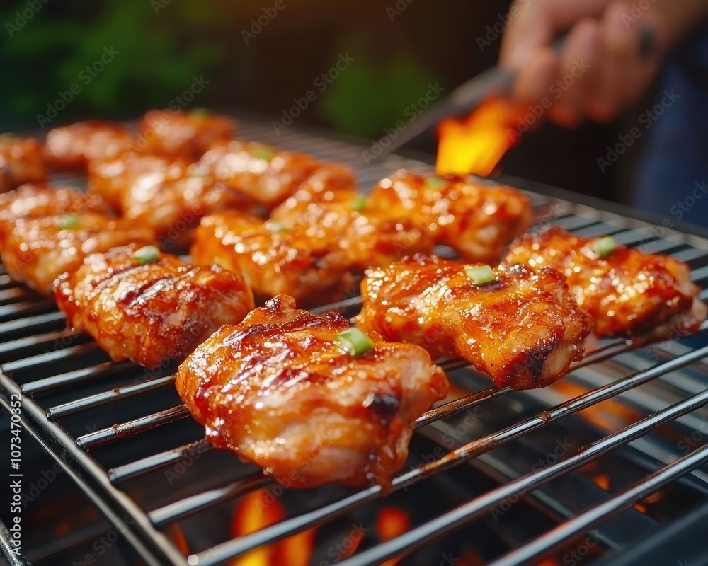 Grilled BBQ Chicken with Smoky Flavor and Crispy Texture A Delicious Summer Recipe for Your Next Backyard Barbecue Enjoy the Smoky Charcoal Flavors and Crispy Skin with This Easy-to-Follow Recipe