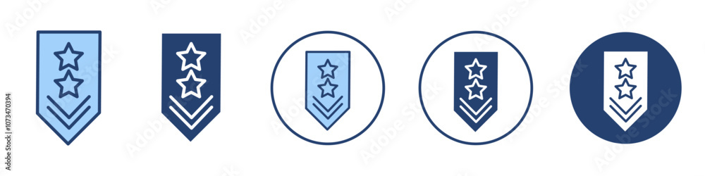 Military rank badge icon Thin line art isolated Military rank badge icon Thin line art isolated