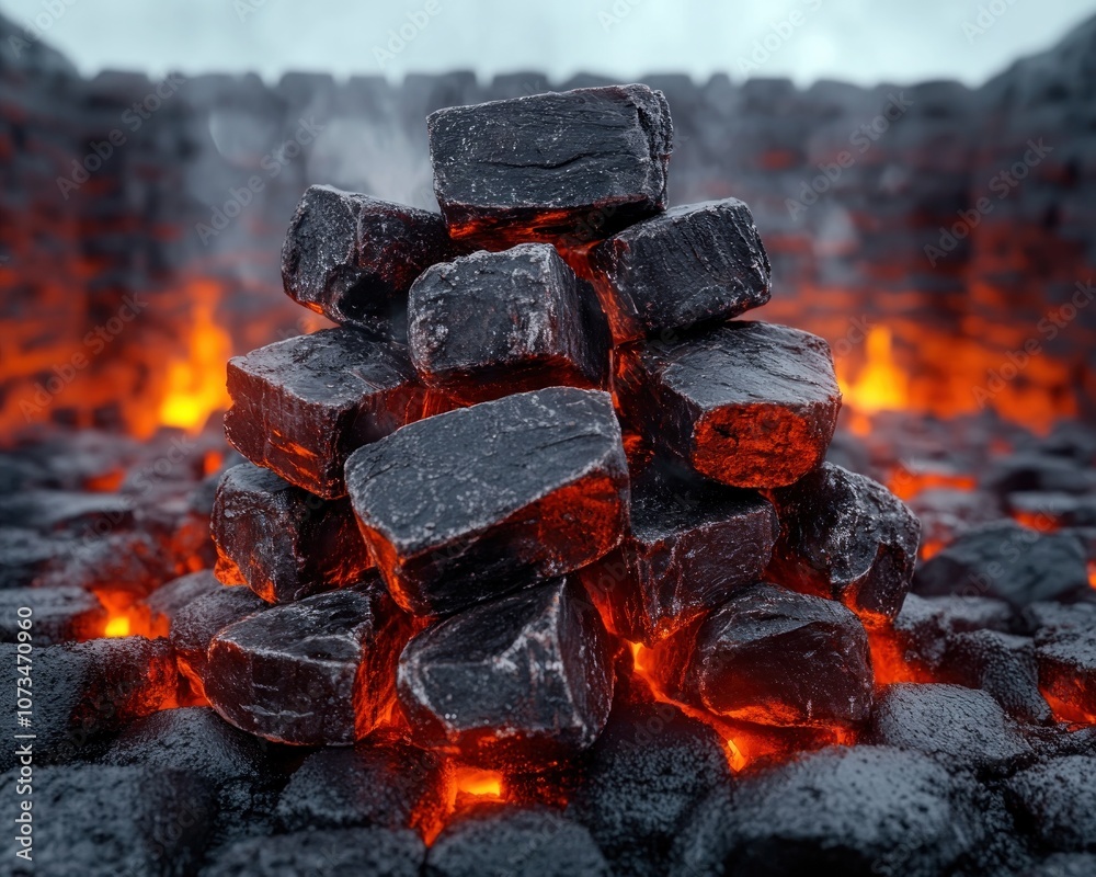 Hot Charcoal Briquettes for Grilling, BBQ, and Smoking Achieve That Perfect Smoky Flavor for Your Next Cookout