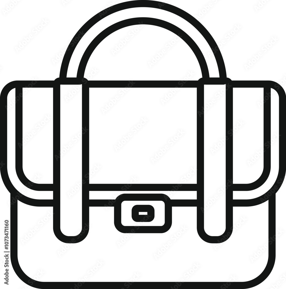 Simple line icon of a business bag, featuring handles and a clasp closure, suitable for various professional contexts Simple line icon of a business bag, featuring handles and a clasp closure, suitable for various professional contexts