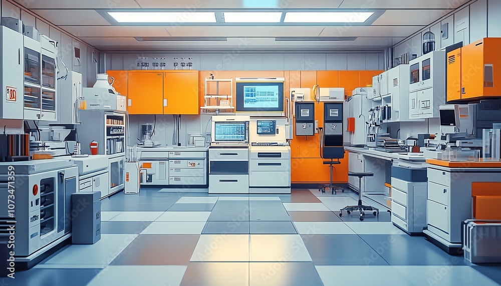 A spotless laboratory with an array of modern lab equipment and hightech instruments, emphasizing precision and scientific advancement, Generative AI A spotless laboratory with an array of modern lab equipment and hightech instruments, emphasizing precision and scientific advancement, Generative AI