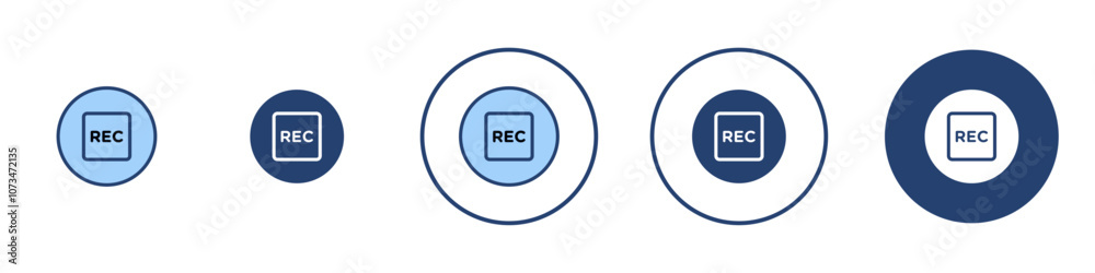 Record icon Thin line art isolated Record icon Thin line art isolated