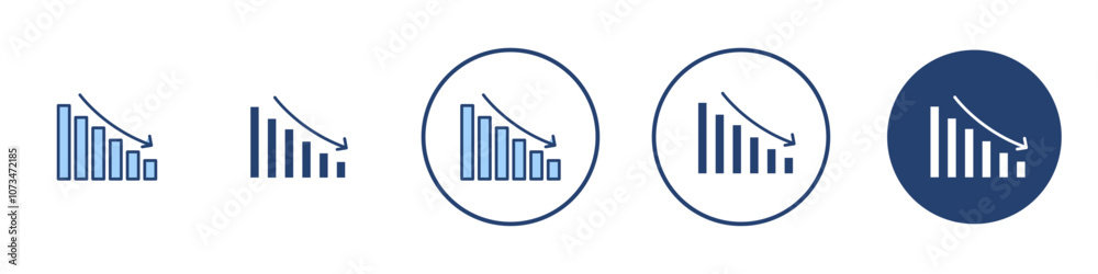 Reduction chart icon Thin line art isolated Reduction chart icon Thin line art isolated