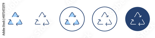 Recycle icon Thin line art isolated