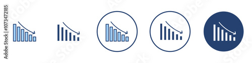 Reduction chart icon Thin line art isolated