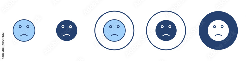 Sad icon Thin line art isolated Sad icon Thin line art isolated