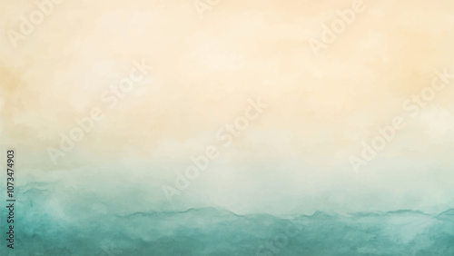 Abstract horizontal watercolor background. Hand drawn vector texture. Brush stroked painting pastel color watercolour