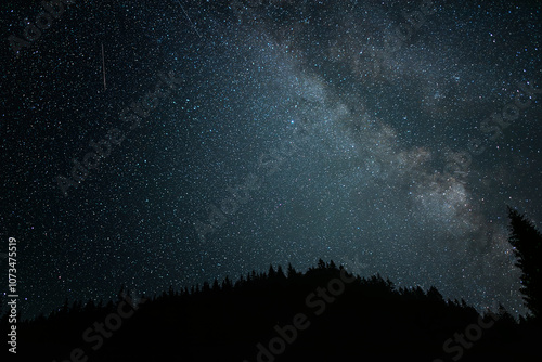 Obraz na płótnie Starry sky. Night scape with beautiful starry sky w salonie