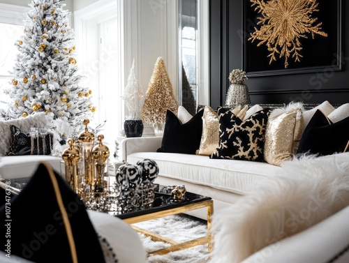 White Sofa Decorated with B...