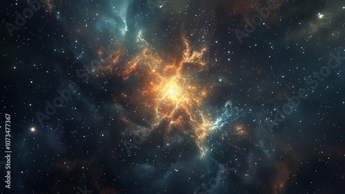 Image generated by Ai. Unique wall decor and wallpaper depicting the stars, sky and universe. photo