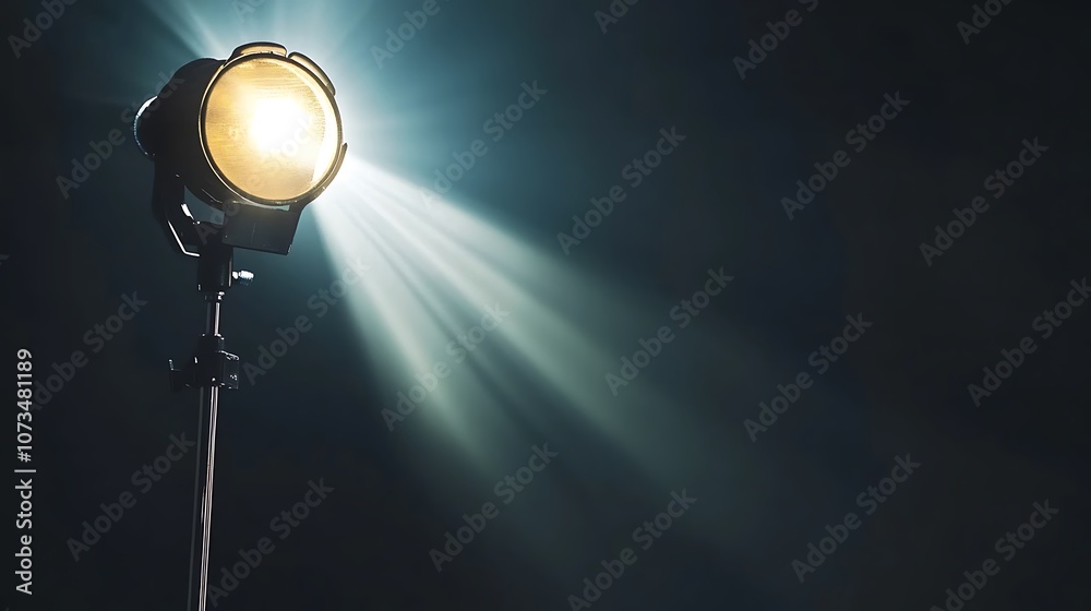 A spotlight illuminates a dark space, creating a dramatic effect. A spotlight illuminates a dark space, creating a dramatic effect.