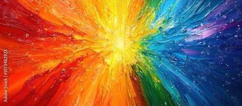 Wallpaper Mural Abstract painting with bright colors radiating outwards in a circular pattern. Torontodigital.ca