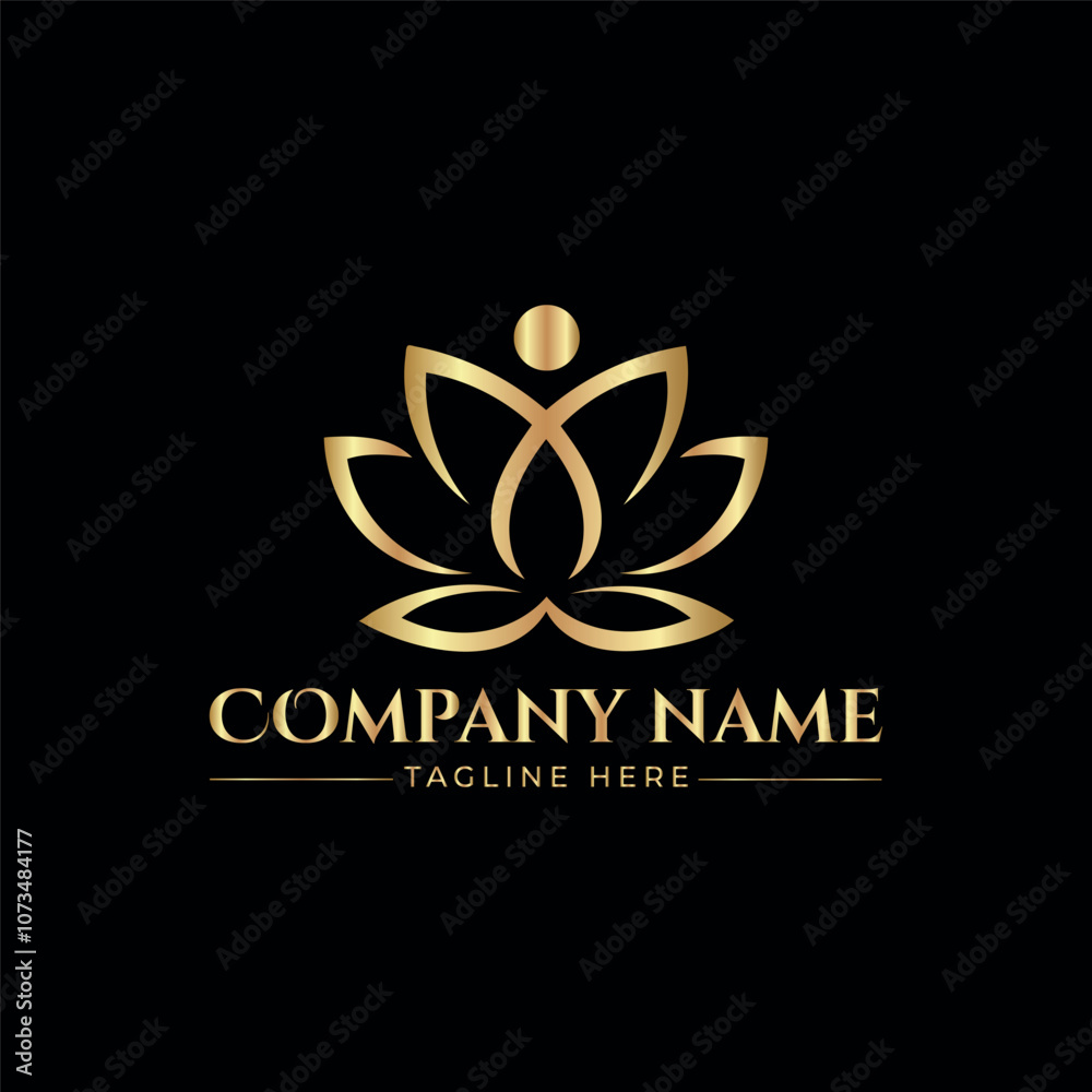 Fototapeta premium Lotus Flower golden Logo