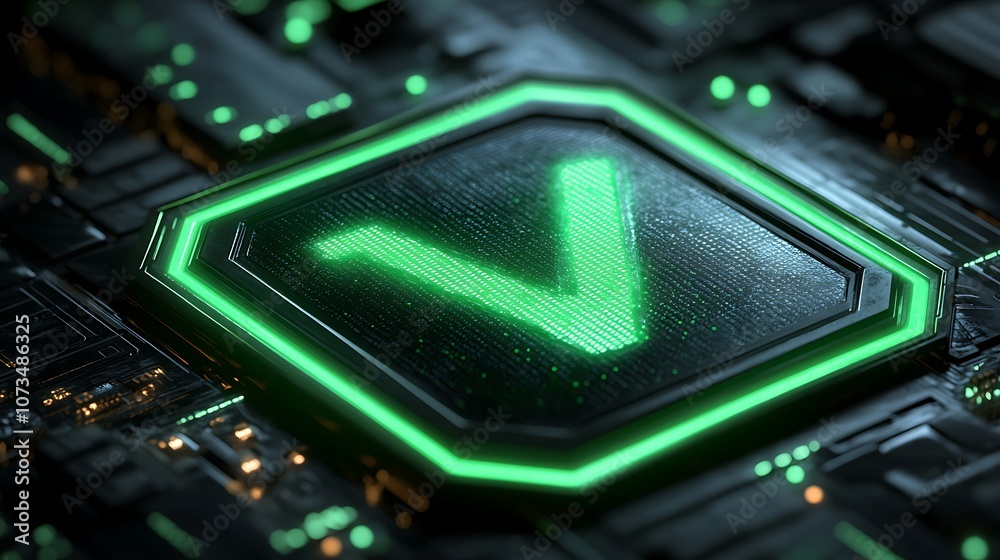 Fototapeta premium Explore innovative technology with green visuals