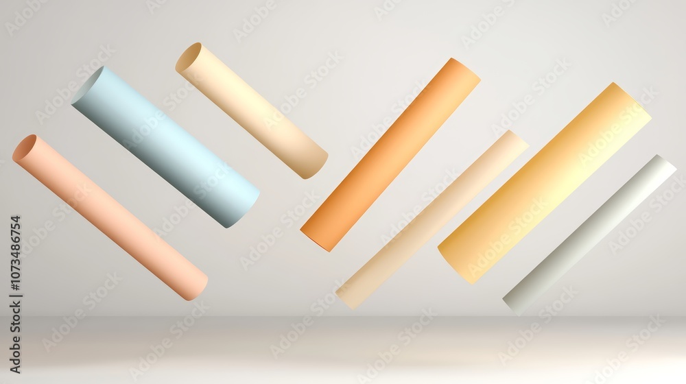 Obraz premium Captivating abstract 3d shapes, a dynamic interplay of form and color in modern digital art composition