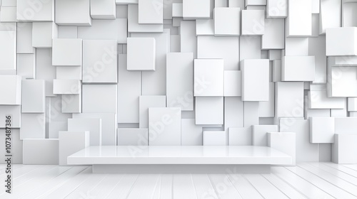 White 3d cubes background  abstract geometric design for modern projects and futuristic concepts