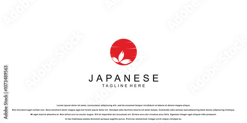 Japanese icon logo design with modern style premium vector