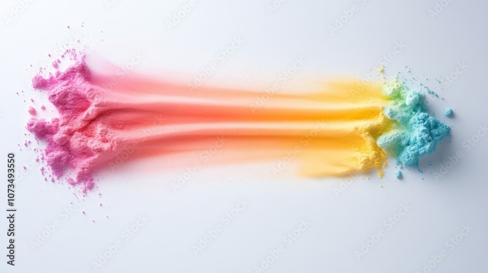Vibrant colored powder creating a dynamic flow effect Vibrant colored powder creating a dynamic flow effect