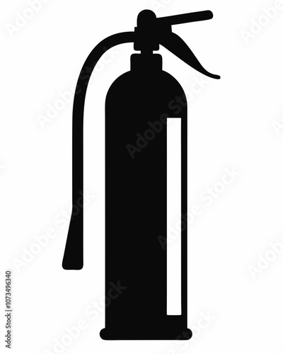 Fire Extinguisher vector silhouette black illustration on white background