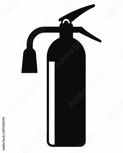 Fire Extinguisher vector silhouette black illustration on white background