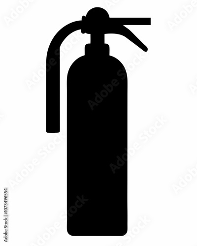 Fire Extinguisher vector silhouette black illustration on white background